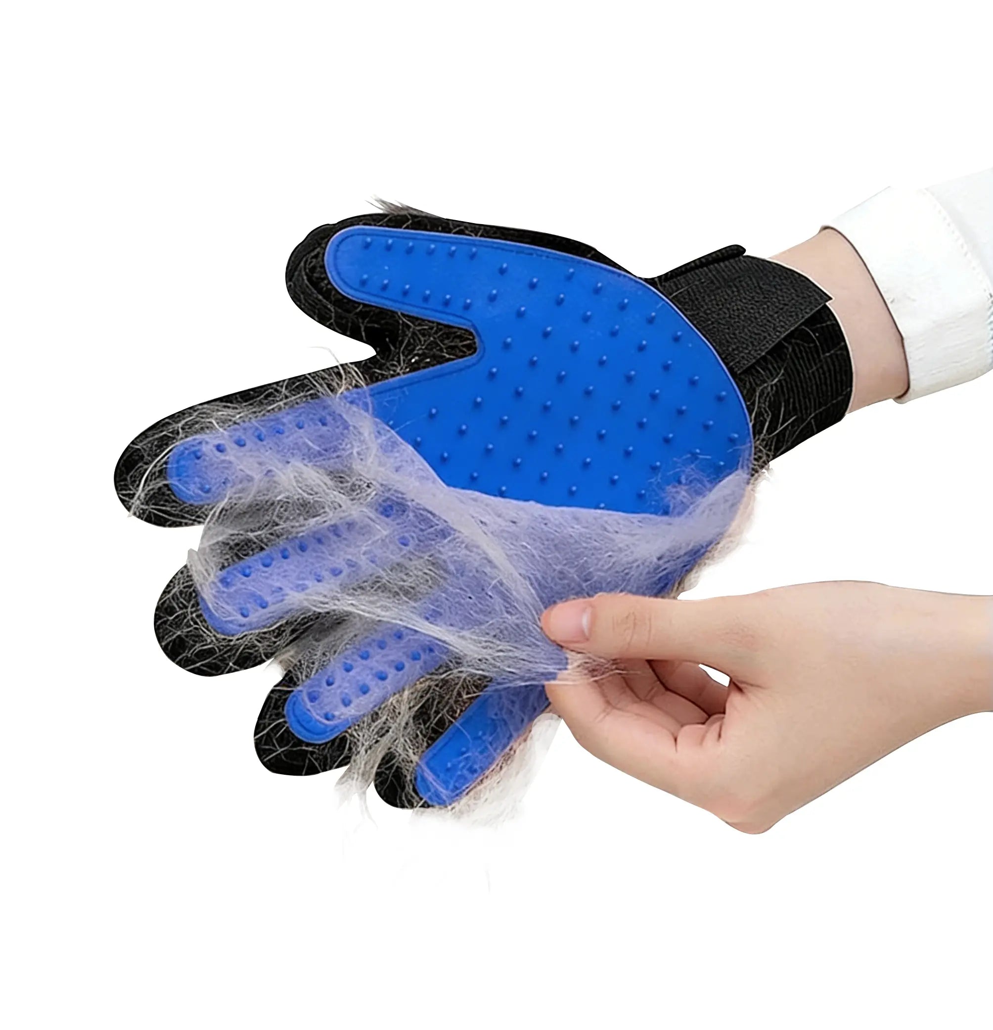 Pet Grooming Gloves - Soft Five-Finger Design for Efficient Pet Hair Removal - Suitable for Cats and Dogs - Set of Two - Ideal Valentine's Day Gift