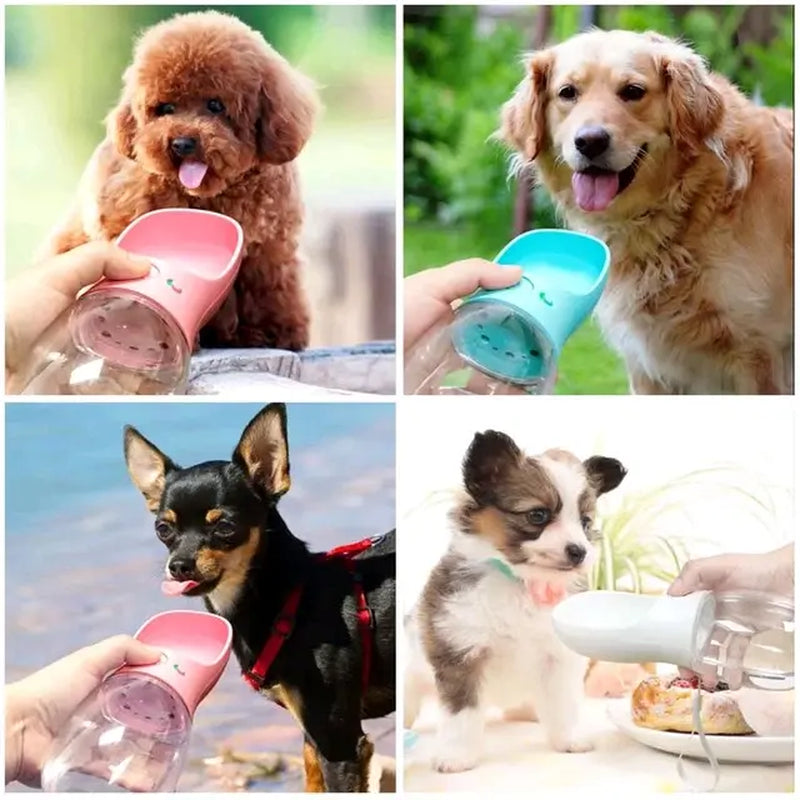 Portable Pet Water Bottle and Bowl Dispenser for Dogs and Cats - Ideal for Travel and Outdoor Use