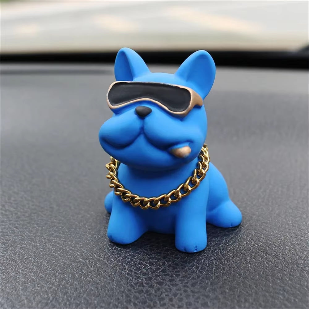 Wear-Resistant Bulldog Car Ornament - Comfortable Resin Dashboard Decoration for Interior Accessories
