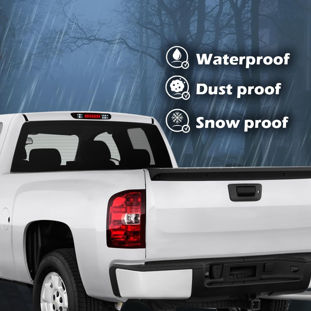 3D LED Third Brake Light for 2007-2013 Dodge Ram, Chevy Silverado, GMC Sierra - Smoky White