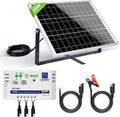 ECO-WORTHY 25 Watts 12V off Grid Solar Battery Charger Kit: Waterproof Solar Panel + Adjustable Mount Bracket + SAE Connection Cable +10A Charge Controller for Car RV Marine Boat 12V Battery