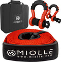 Miollegear Heavy-Duty 4”x30’ Tow Strap Kit - 45000Lbs MBS Recovery Strap with Tow Rope, 2 D-Ring Shackles (MBS 62700Lbs) & Storage Case