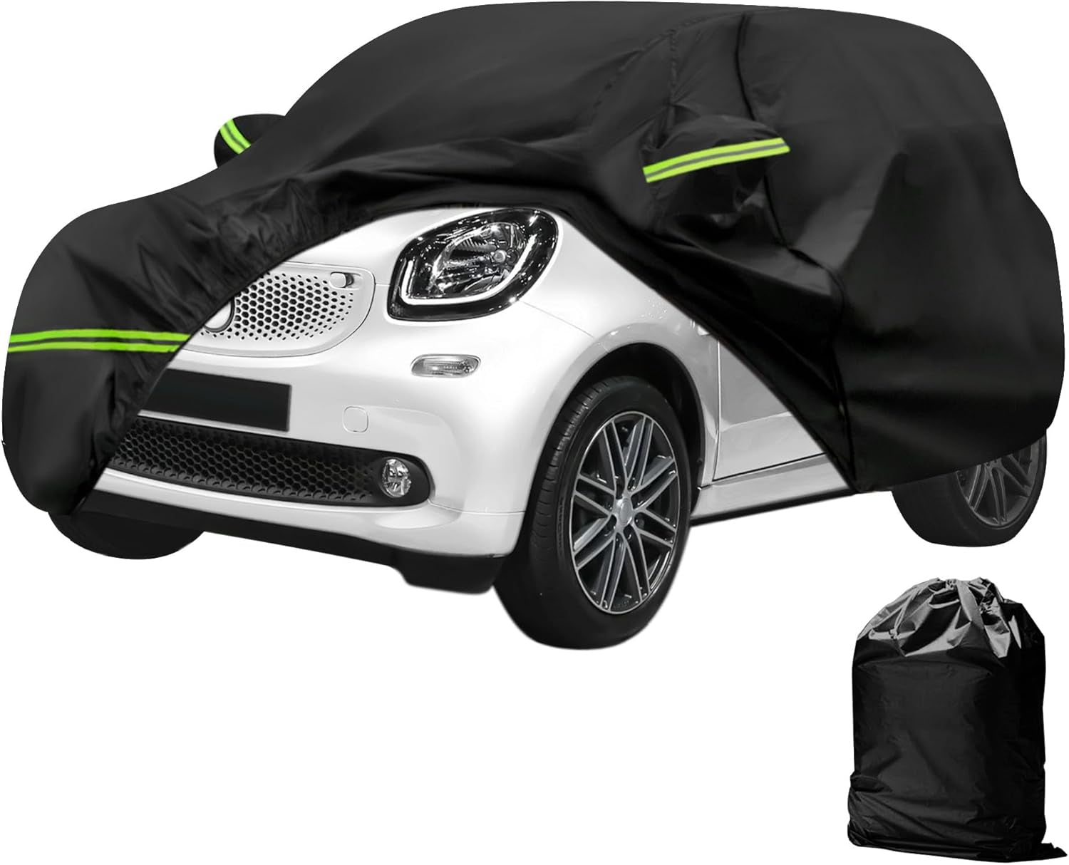 Premium Waterproof Car Cover for 1960-1980 Beetle Bug Sedan - All Weather Protection with Zipper & Windproof Bands - Black