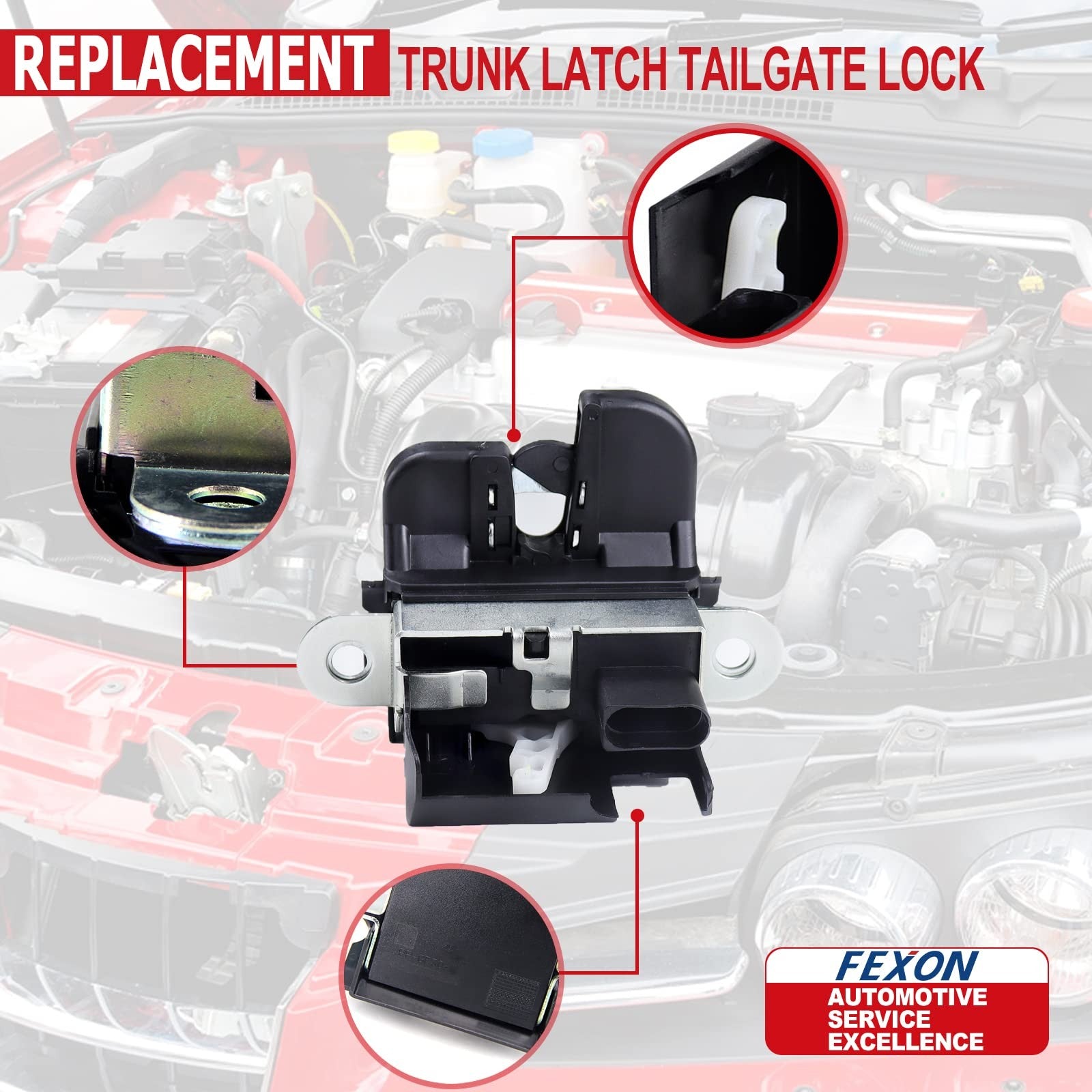 Trunk Latch Tailgate Lock for Volkswagen Jetta Sportwagen (2010-2014) and Tiguan (2008-2017)