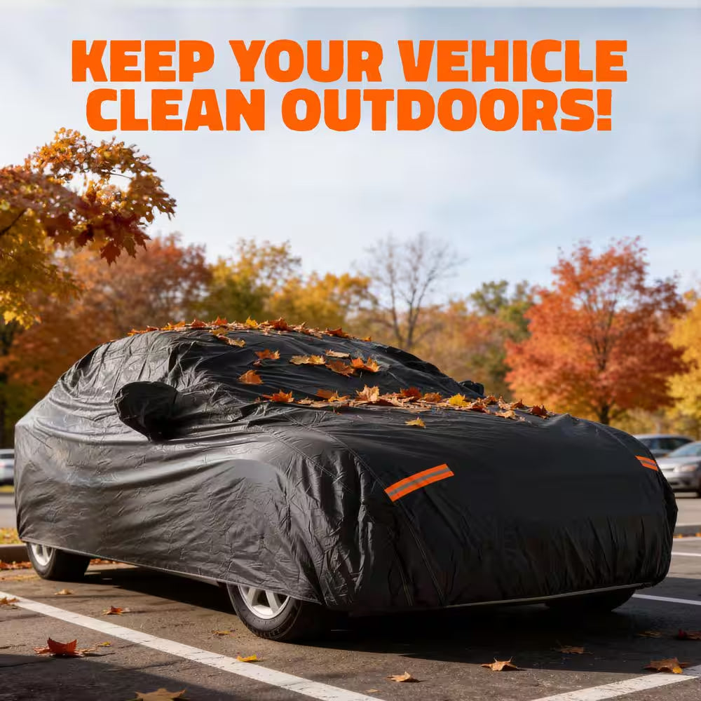 190 In. X 75 In. X 47 In. Extra Thick PVC Cotton Lined Heavy-Duty Sedan Car Cover