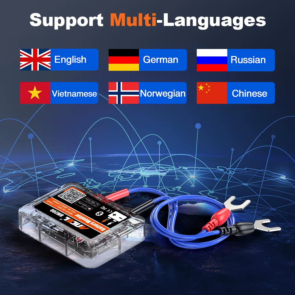 ANCEL BM200 12V Battery Monitor Wireless Bluetooth Car Battery Health APP Monitoring Battery Tester Tools for Android IOS