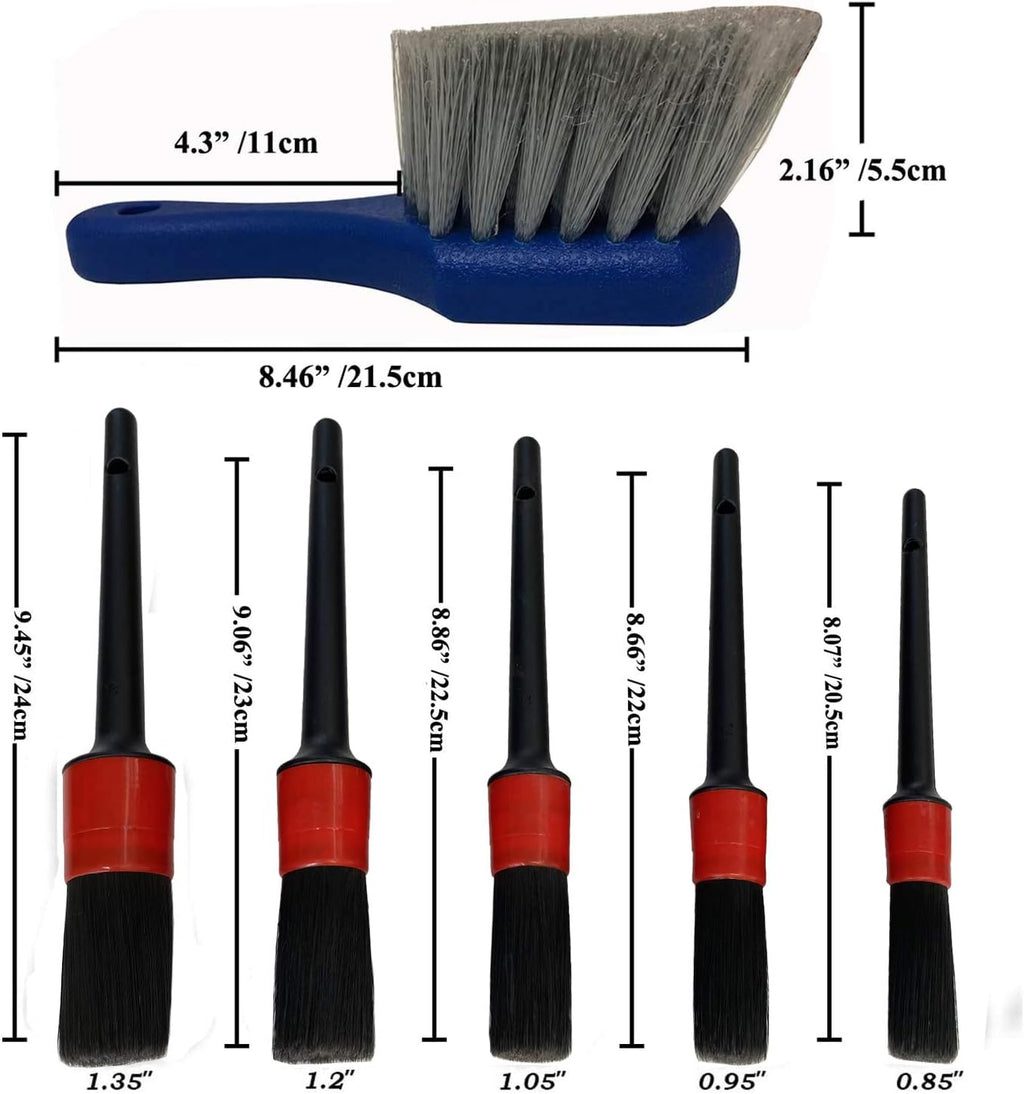 Ultimate 7-Piece Wheel & Tire Brush Set - Professional Car Detailing Kit with 17-Inch Long Soft Brush for Effortless Cleaning of Tires and Wheels