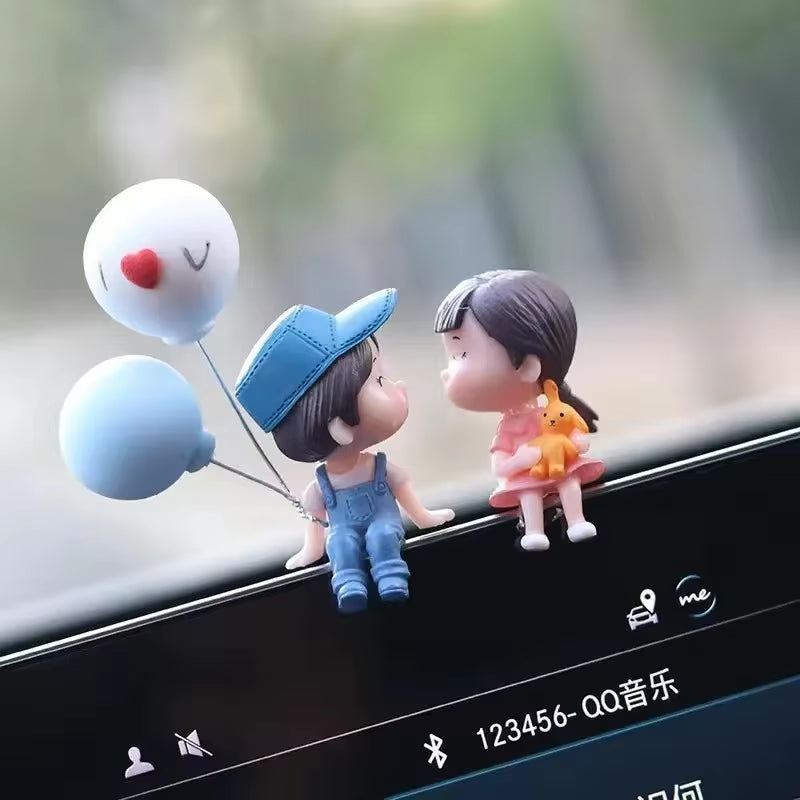 Car Accessories: Cartoon Couple Dolls for Cute Display and Balloon Decoration - Ideal Gifts for Men and Women