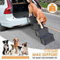 Dog Stairs for Car, Foldable Dog Ramps for Large Dogs with Non Slip Surface, Portable Dog Steps for Cars and SUV, Truck, Support up to 150 Lbs (4 Steps)