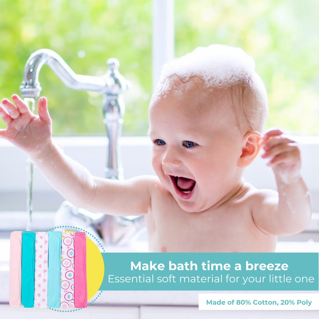 Spasilk Bath Hooded Towels & Washcloths Set for Babies, 23-Piece Gift Set, White Butterfly
