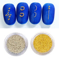 2Pcs Metallic Caviar Nail Beads in Gold & Silver - Perfect for 3D Nail Art Decoration!