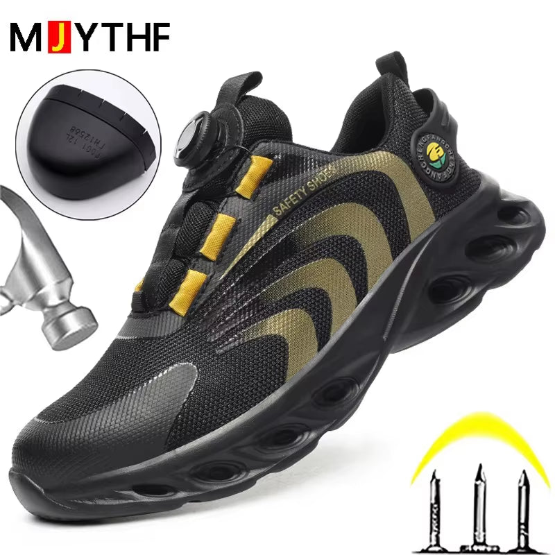 Lightweight Protective Work Sneakers with Steel Toe - Puncture-Proof & Anti-Smash Safety Shoes for Men