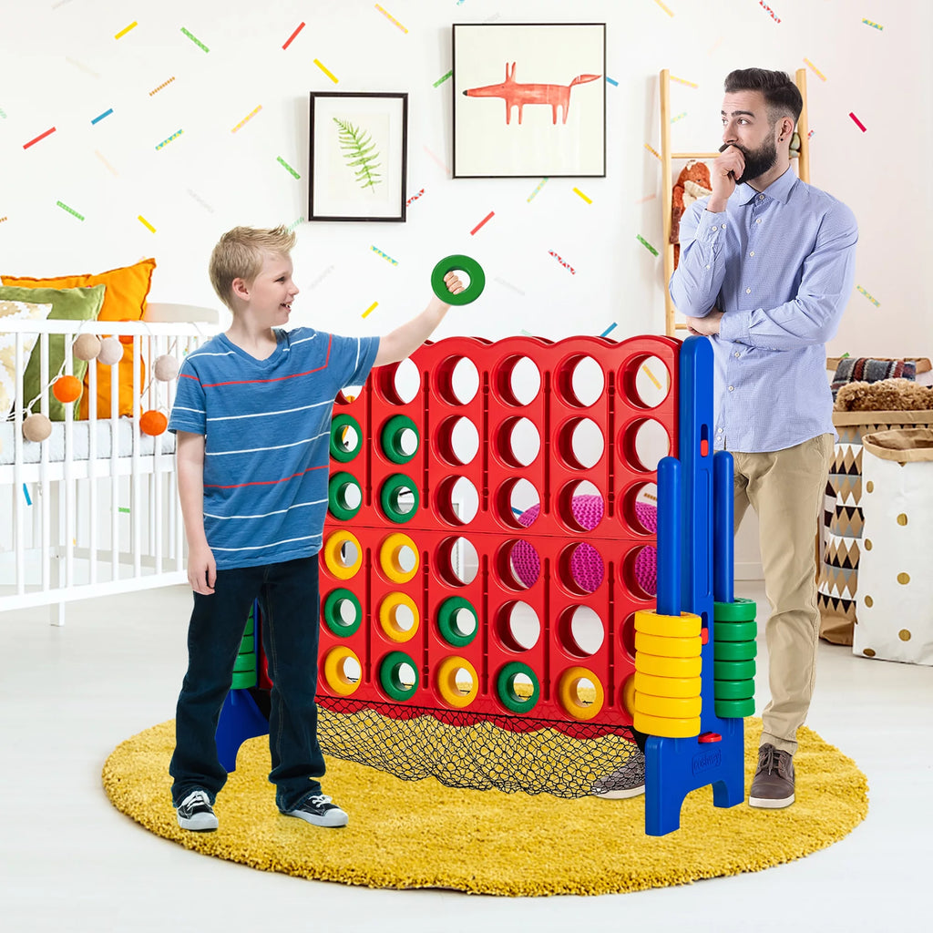 4-To-Score Giant Game Set 4-In-A-Row Connect Game with Storage Net for Kids & Adult