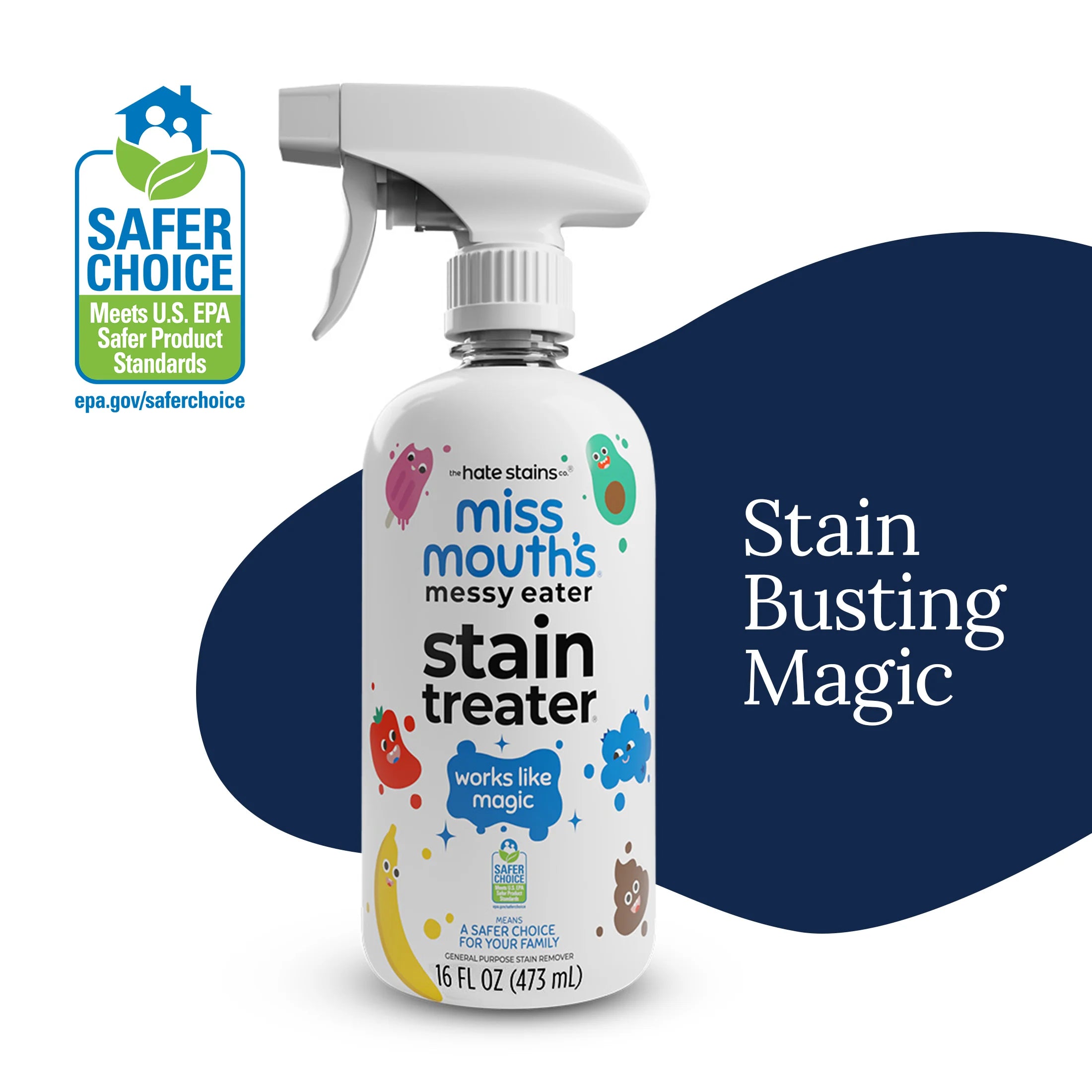 Miss Mouth'S Messy Eater Stain Treater Spray for Baby & Kids, 4 Fl Oz, Newborn & Baby Essentials, Stain Remover for Food, Grease, & More, Gentle on Laundry