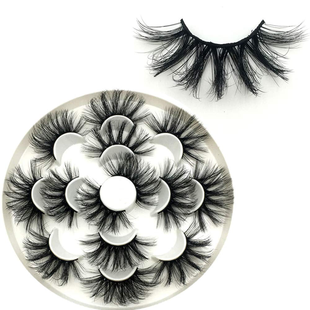DAODER 25mm Wispy 8D Mink False Eyelashes - Dramatic Volume & Fluff - 7 Pairs of Soft, Reusable Lashes for Stunning Eyes