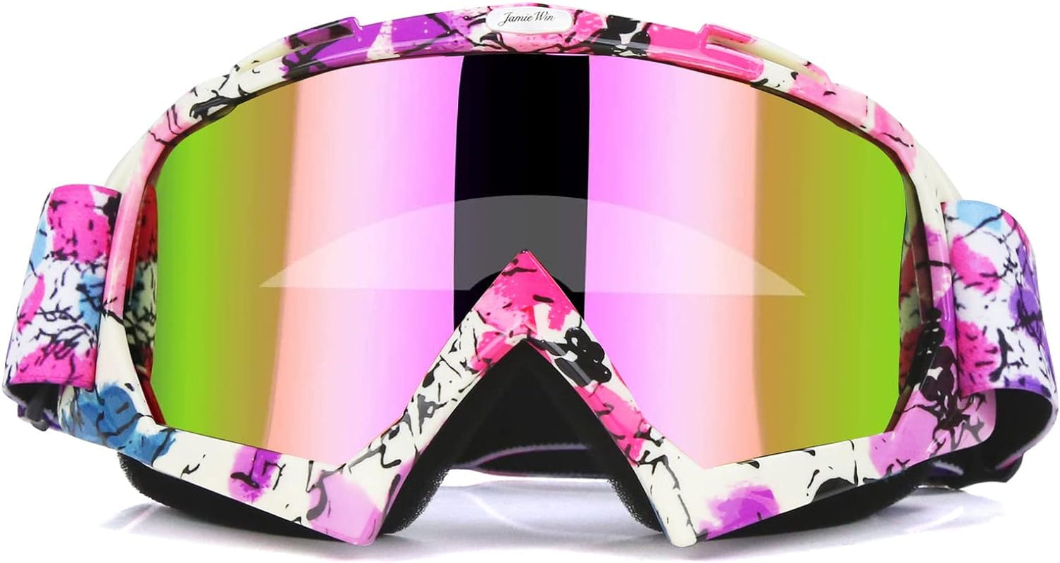 JAMIEWIN Offroad Motocross Goggles - Ultimate ATV, Dirt Bike & Motorcycle Eye Protection with Anti-UV, Dustproof & Anti-Fog Lenses for All Ages!