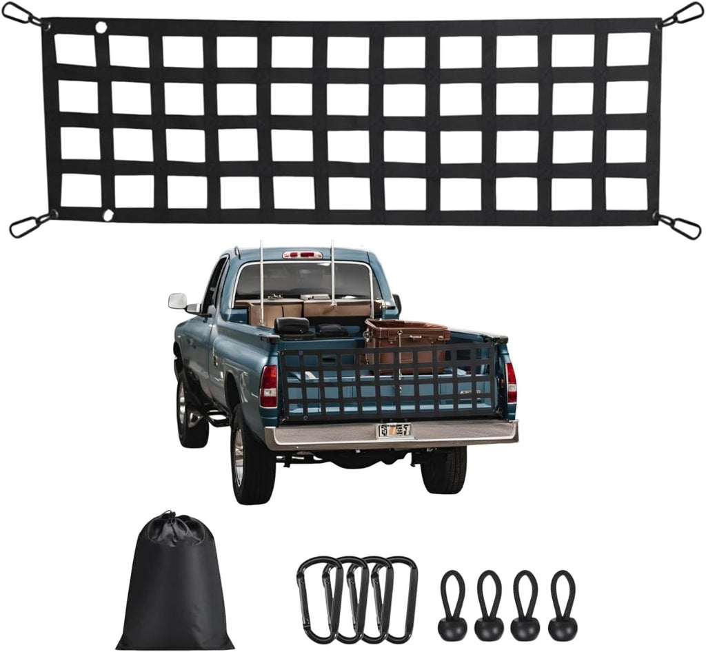 Heavy Duty Tailgate Net - 60" x 18" for Pickup Truck Bed, Easy Installation