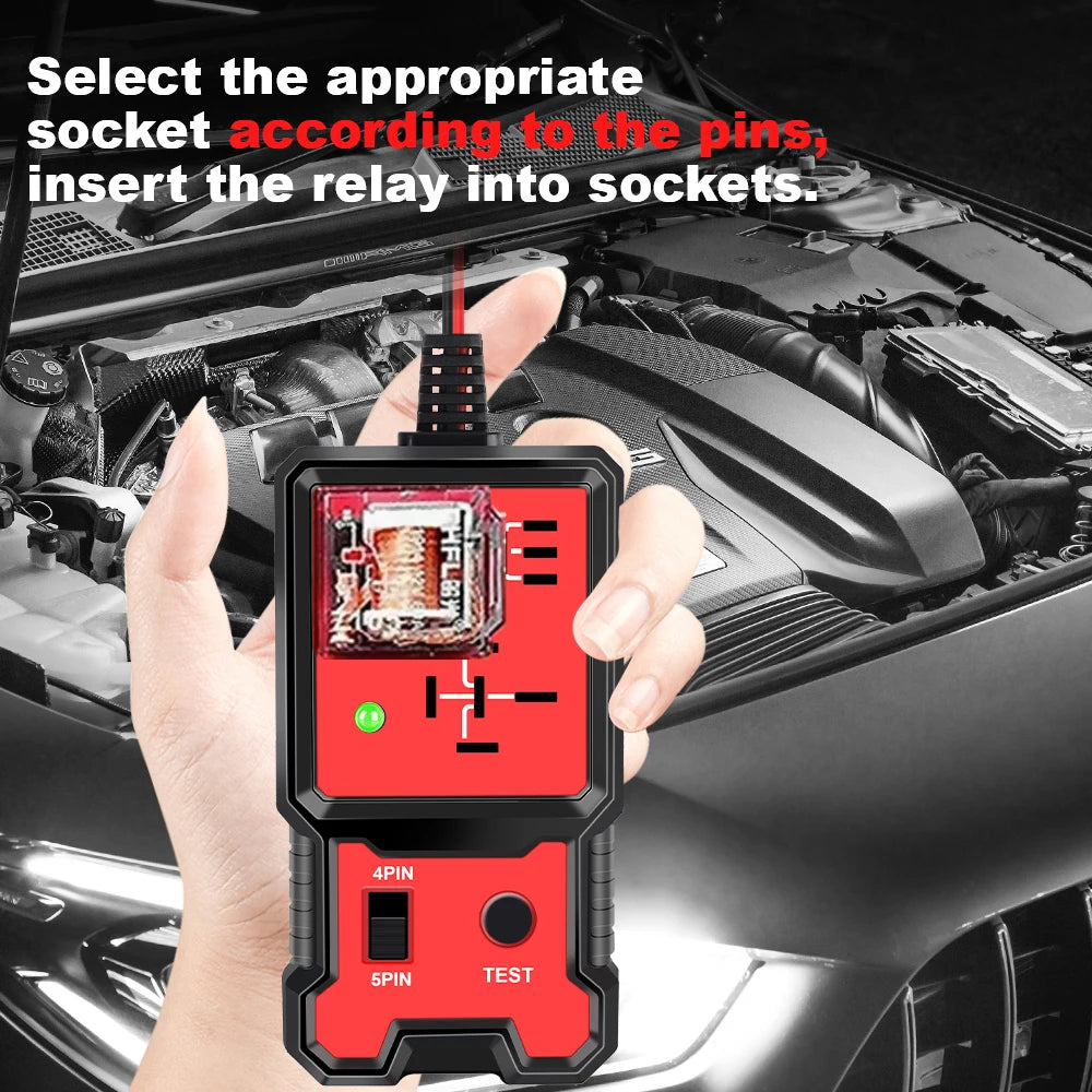 Universal 12V LED Battery Voltage Tester and Relay Checker for Automotive Use