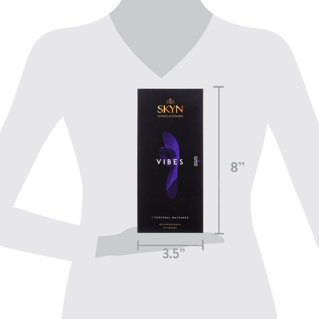 SKYN Vibes Personal Massage Wand Vibrator, 20 Speeds, Purple, 1 Count