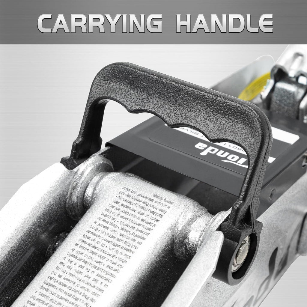 TONDA Floor Jack, Hydraulic Portable Car Lift Jack, 1.5 Ton (3,000 Lb) Capacity for Sedan and Coupe (Silver)