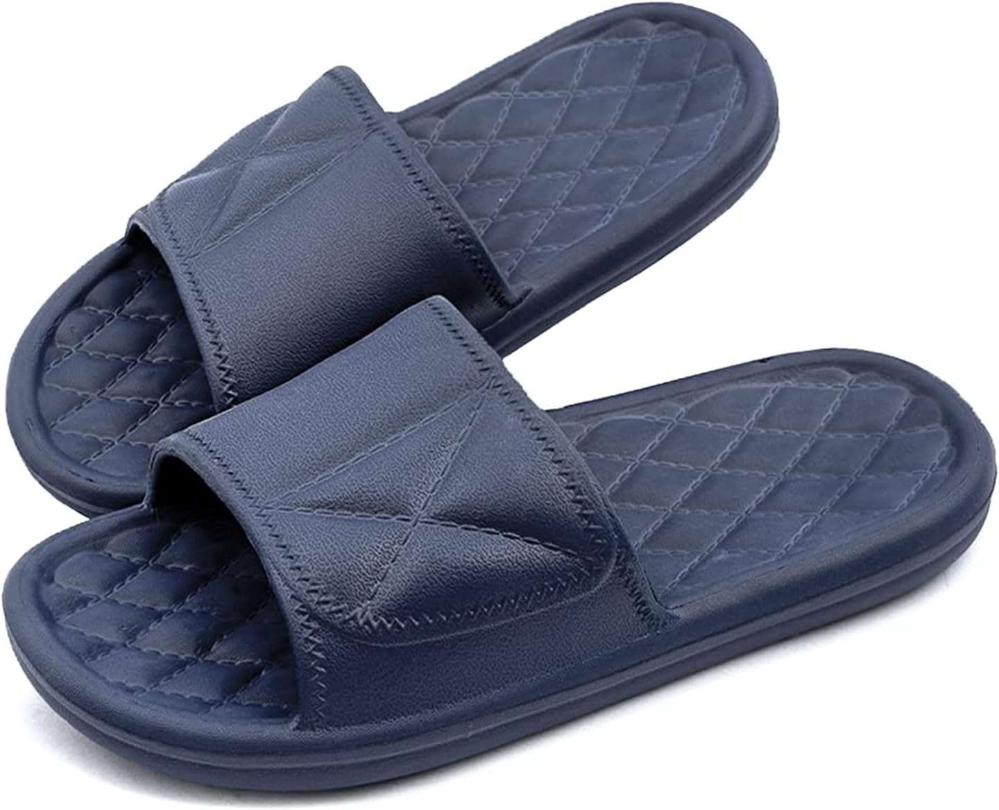 Git-Up Bathroom Slippers for Women and Men Portable Quick Drying Non-Slip Pool Beach Spa Shower Slippers House Slide Sandals Indoor and Outdoor Unisex Shoes, A-Blue 9.5-10.5 Women/8-9 Men