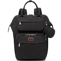 Babbleroo Wide Top Diaper Bag Backpack- Stone Gray & Blue