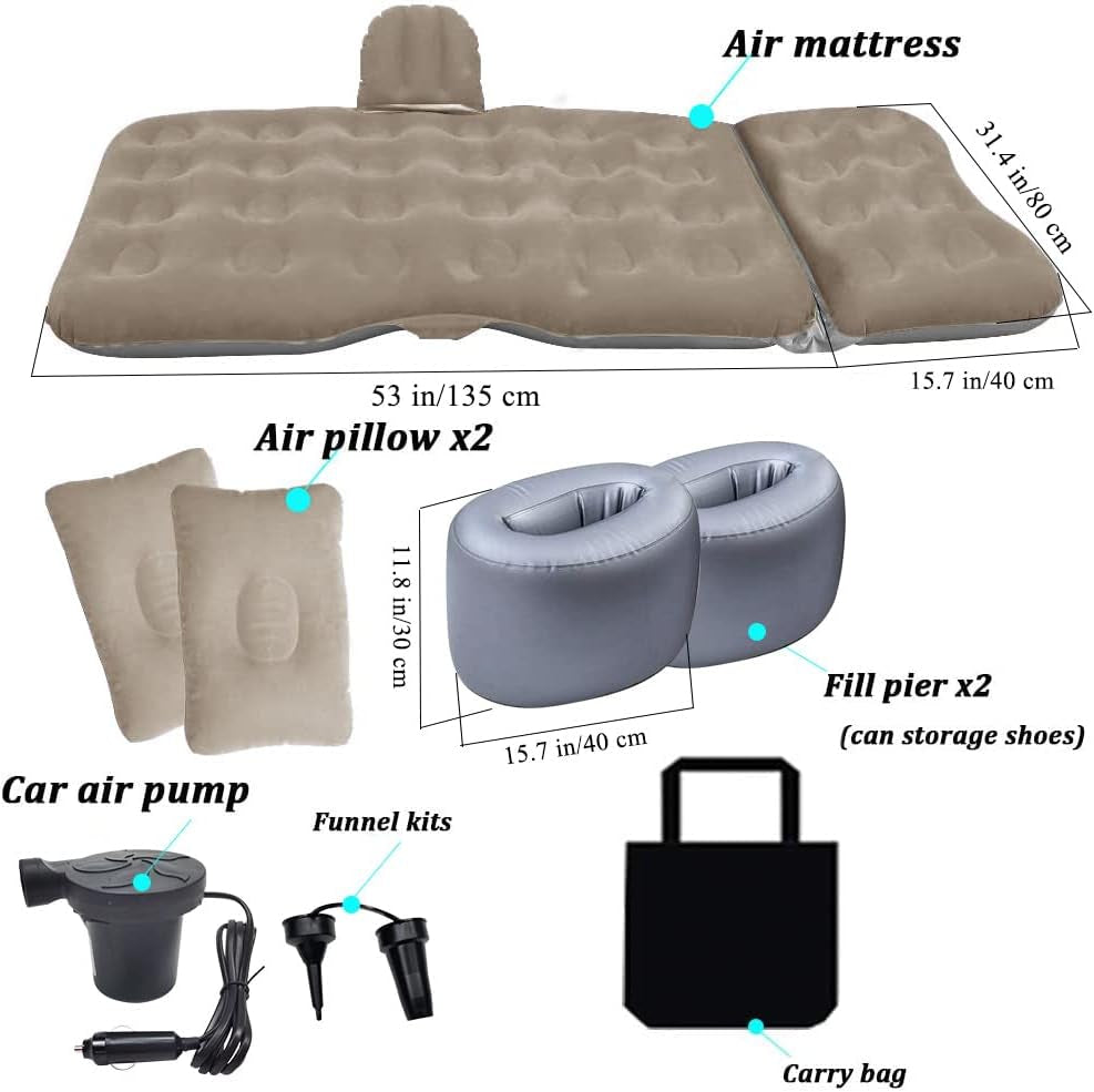 SAYGOGO Inflatable Car Air Mattress with Pump - Ultimate Back Seat Camping Bed for SUVs, Sedans, and Pickups