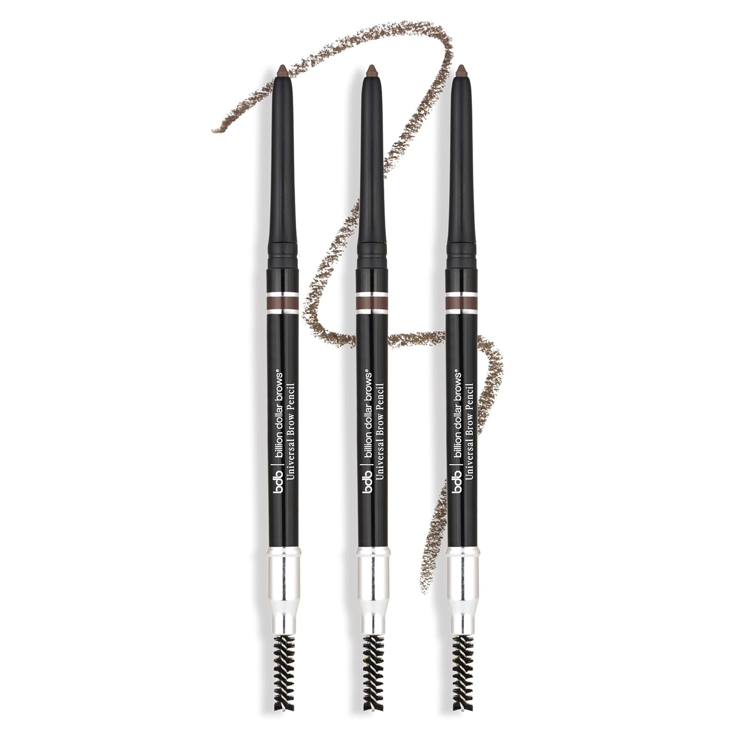 Billion Dollar Brows Universal Eyebrow Pencil – Dual-Ended Design with Precision Tip & Spoolie, Matte Finish, Waterproof, Easy to Use, Vegan & Cruelty-Free for Perfectly Defined Brows