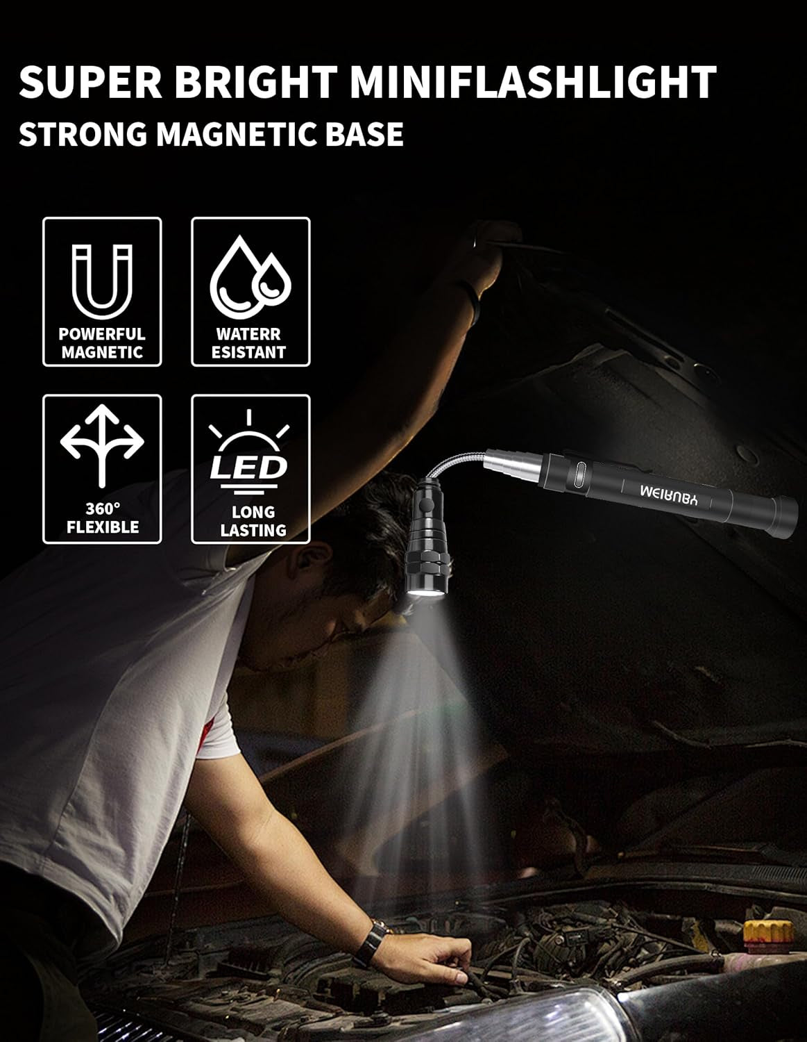 Magnetic Pickup Tool Gifts for Men, Stocking Stuffers for Men Adults, Telescoping Magnet Flashlight Christmas Birthday Gift for Dad, Mens, Him, Husband, Grandpa, Handyman