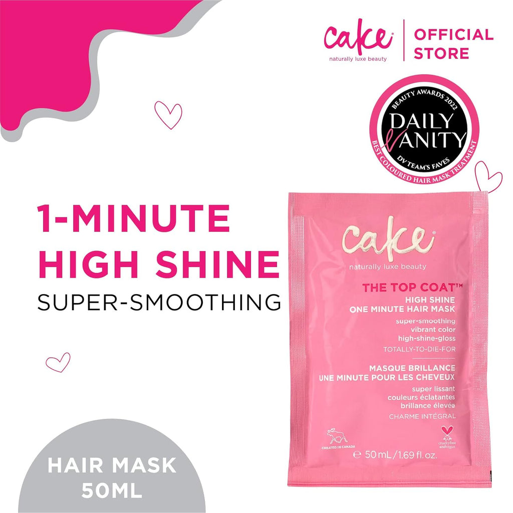 Cake Beauty One Minute High Shine Hair Mask - Instant Gloss & Nourishment, 1.76 oz
