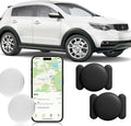 Hongtop GPS Car Tracker,No Monthly Fee Tracker Device for Vehicles,Car GPS Tracker Work with Apple Find My(Ios Only),Mini Hidden Car Tracker with Magnetic Case (Black,2Pcs)