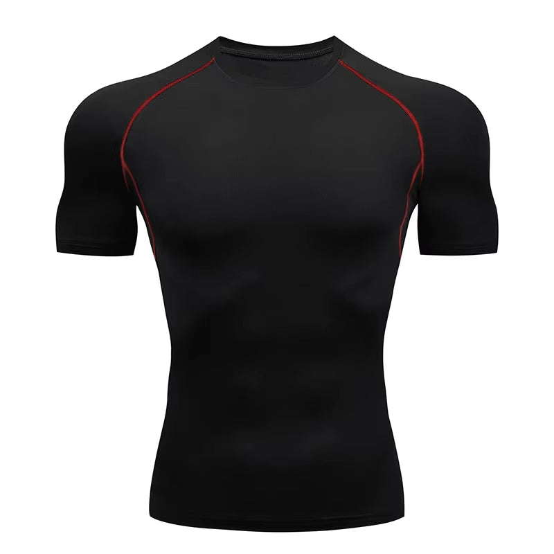 Men'S Compression Shirts Summer Short Sleeves Tees T-Shirt Gym Workout Fitness Running Tops Undershirts Baselayer Sportswear