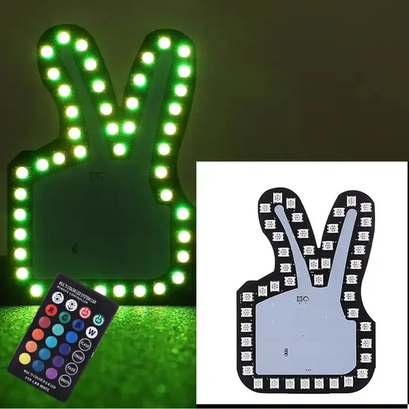 Colorful RGB LED Gesture Light for Vehicles - USB Hand Lamp with Middle Finger Design - Fun Car Accessories