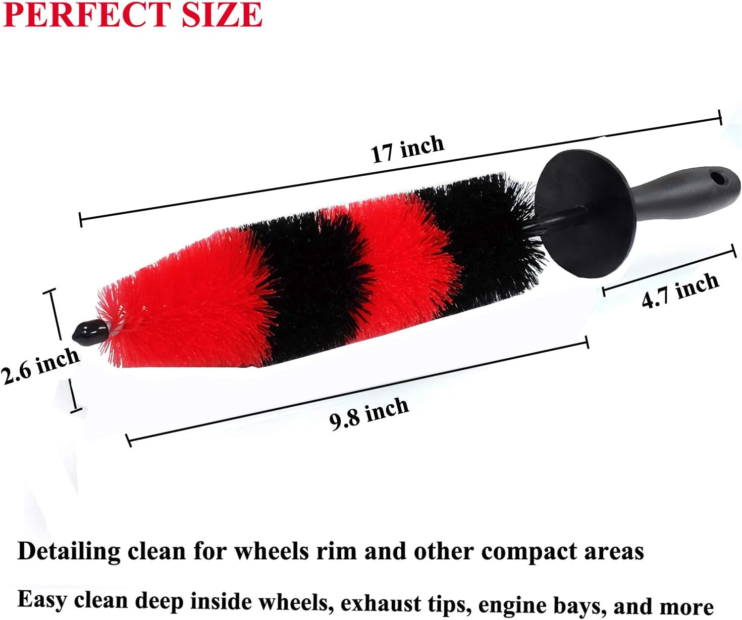 Ultimate 7-Piece Wheel & Tire Brush Set - Professional Car Detailing Kit with 17-Inch Long Soft Brush for Effortless Cleaning of Tires and Wheels
