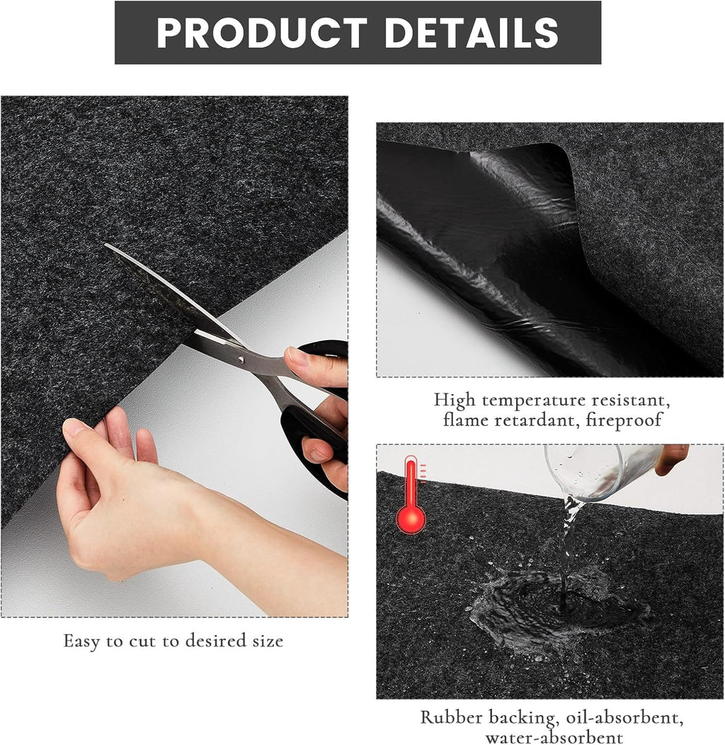 2 Pcs Oil Spill Mat Set (36"×60") - Complete Garage Floor Protection - Front & Rear Car Coverage - Reusable Washable Oil Drip Mats
