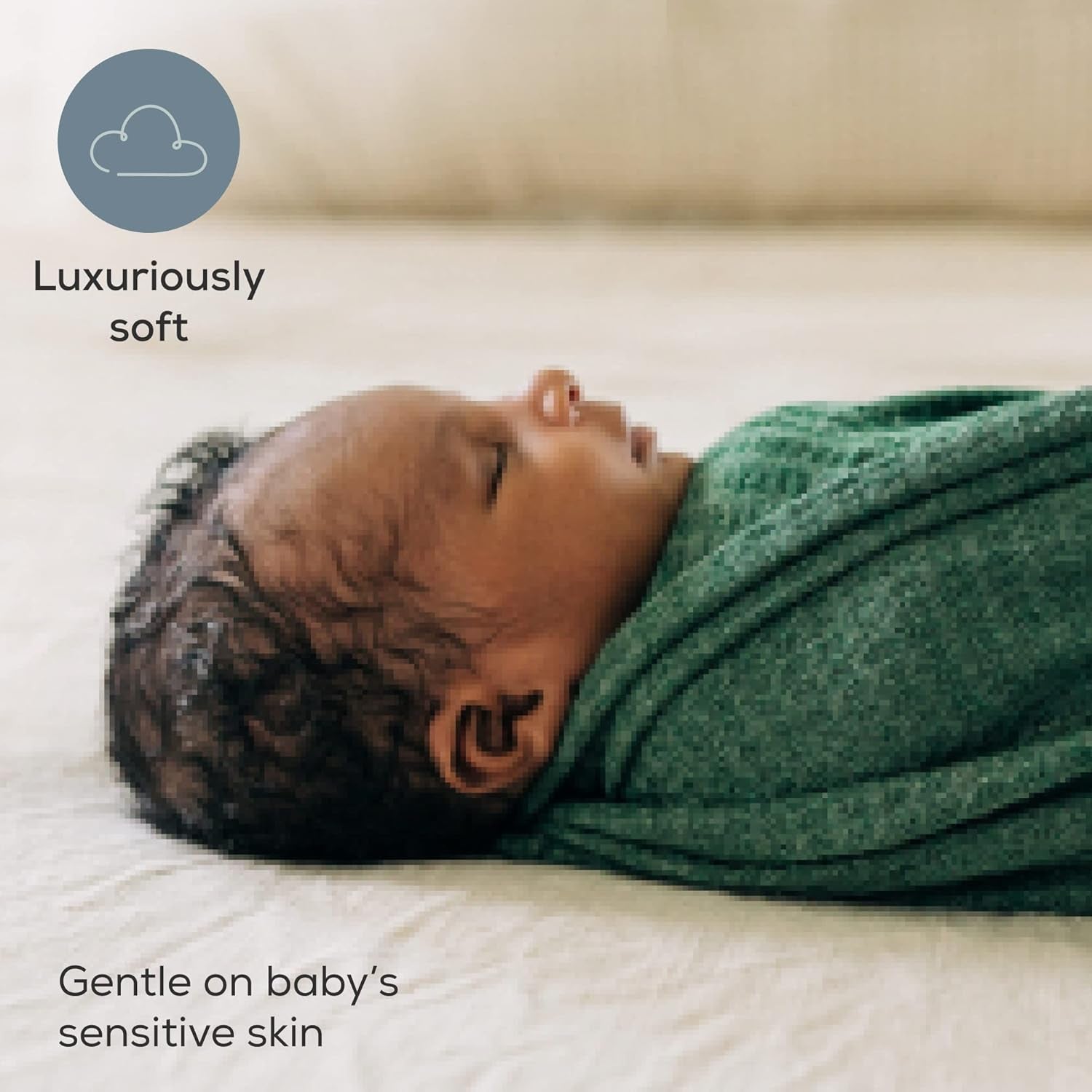 First Landings Newborn Photography Wraps - Gender Neutral Baby Essentials - Soft Knit Receiving Blankets - Newborn Photo Props - Green, 16" X 64" (3-Pack)
