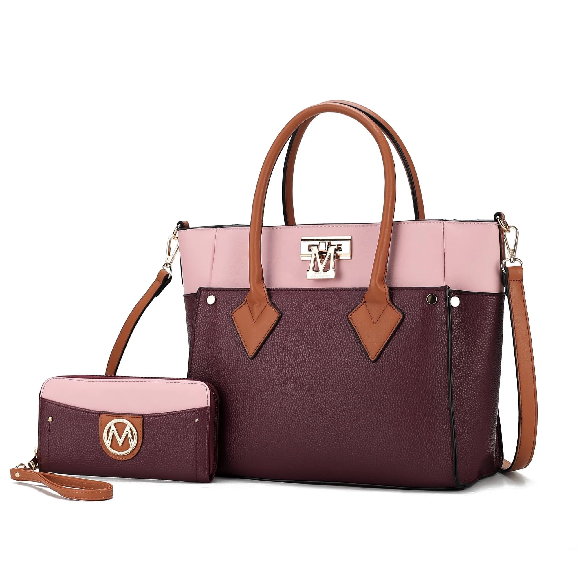 MKF Collection Brynlee Women'S Tote Bag & Wristlet Wallet, Crossbody Purse Handbag 2 Pcs by Mia K - Navy