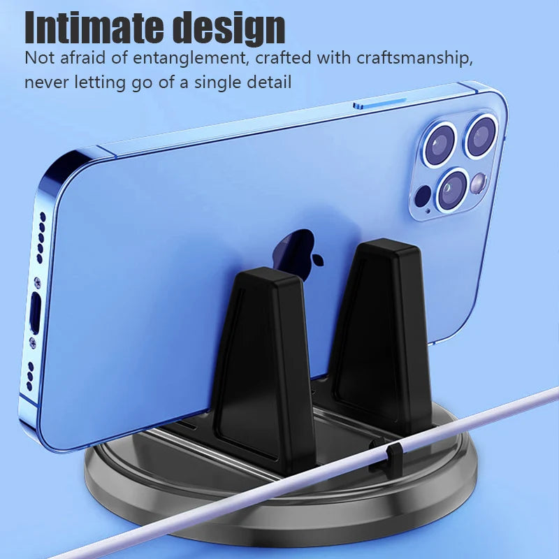 360-Degree Rotating Car Phone Holder with Anti-Slip Pad for iPhone, Samsung, Xiaomi, and Huawei - Premium Dashboard Accessory