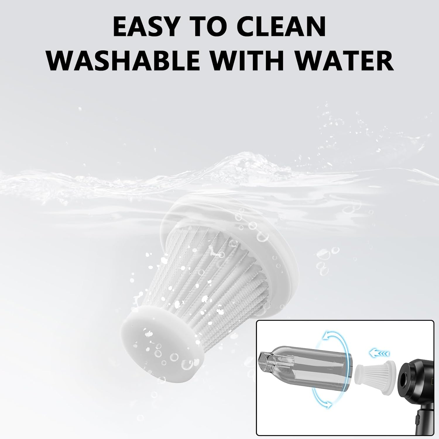 Ultimate 20000Pa Cordless Car Vacuum Cleaner - Powerful Handheld Mini Vacuum with Brushless Motor & Crevice Tool for Spotless Interior Cleaning