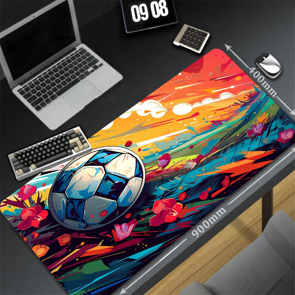 Large Anime Football Cartoon Mouse Pad - Custom Non-Slip Desk Mat for PC Gaming and Keyboard Use