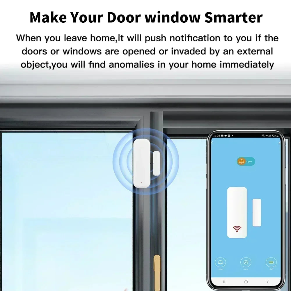 Tuya Wifi Zigbee Door Sensor Window Sensor Contact Sensor for Smart Home Smart Life APP Remote Control for Yandex Alexa