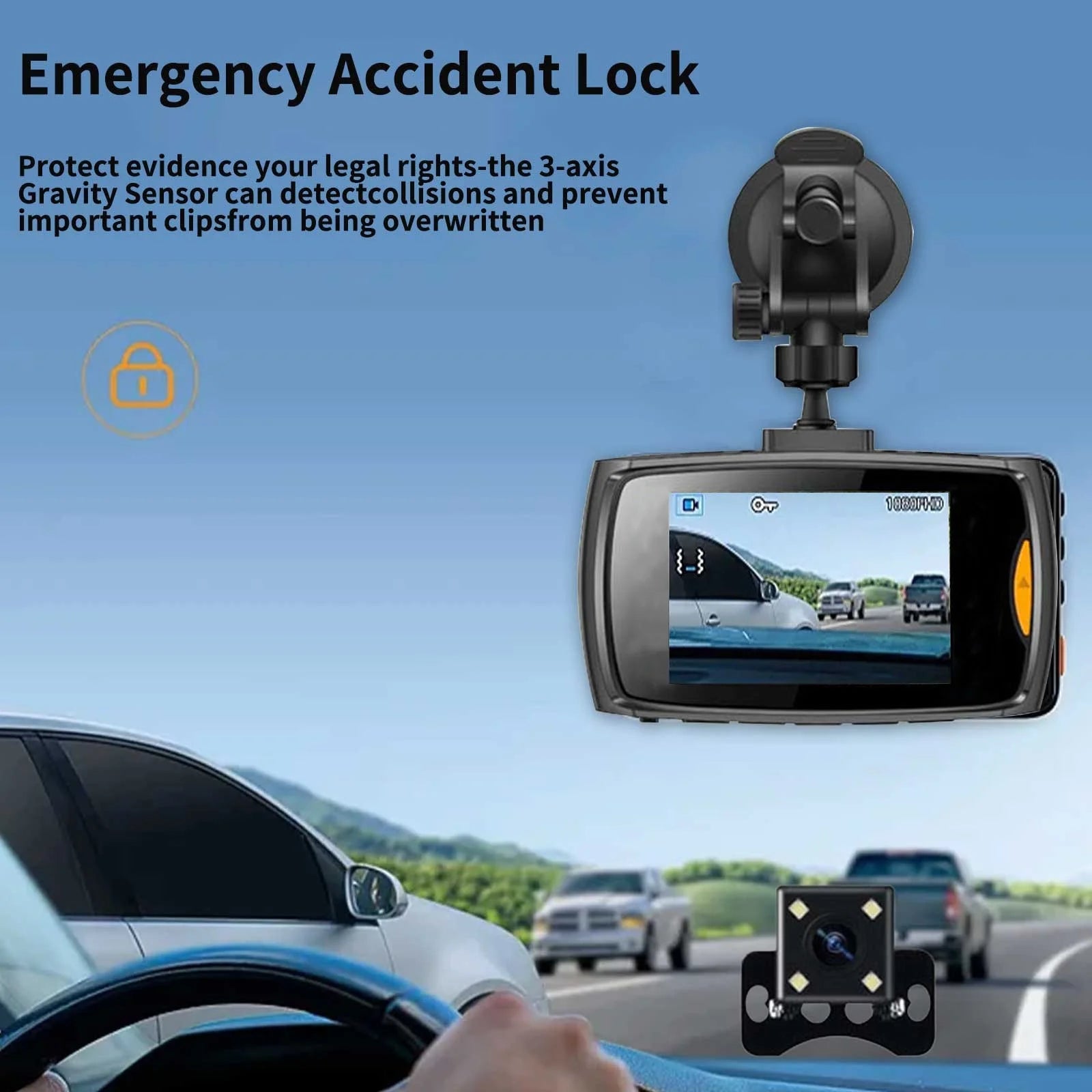 Dash Camera for Cars Super Night Vision Dash Cam Front and Rear with 720P Car Dashboard Camera with Parking Monitor Loop Recording Motion Detection 【2025】 Front Rear Dash Cam Loop Recording