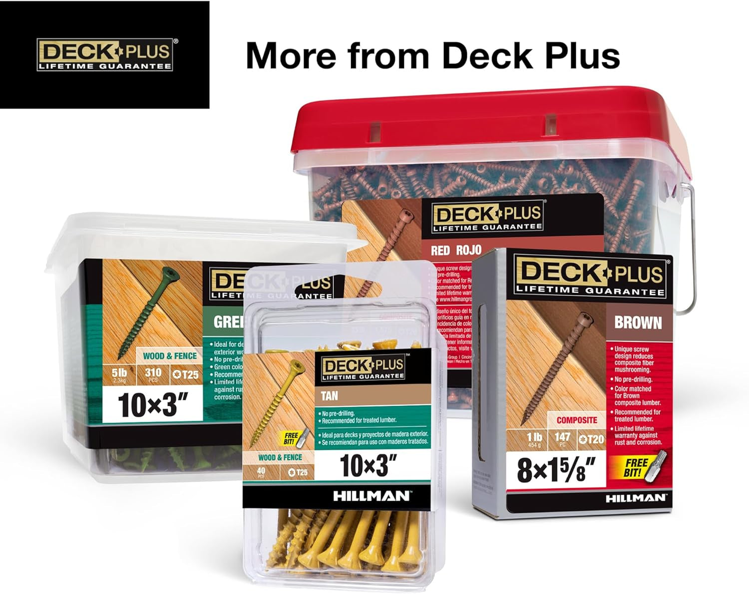 Premium Rust-Resistant Tan Deck Screws - 2-1/2" #10 Coarse Thread with Torx Drive - 365 Pieces, 5 lb Box