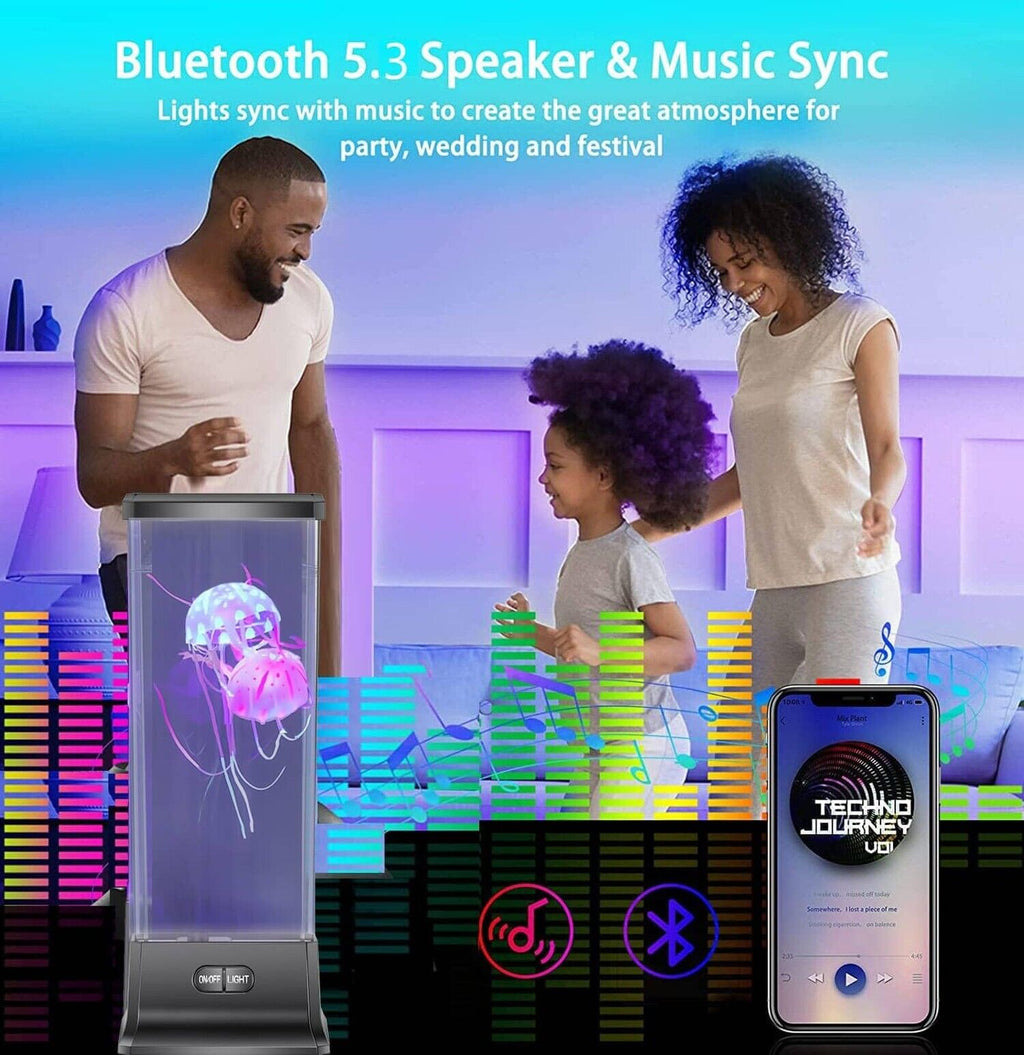 COLORLIFE Bluetooth-Enabled Electric Jellyfish Lava Lamp with Music Feature