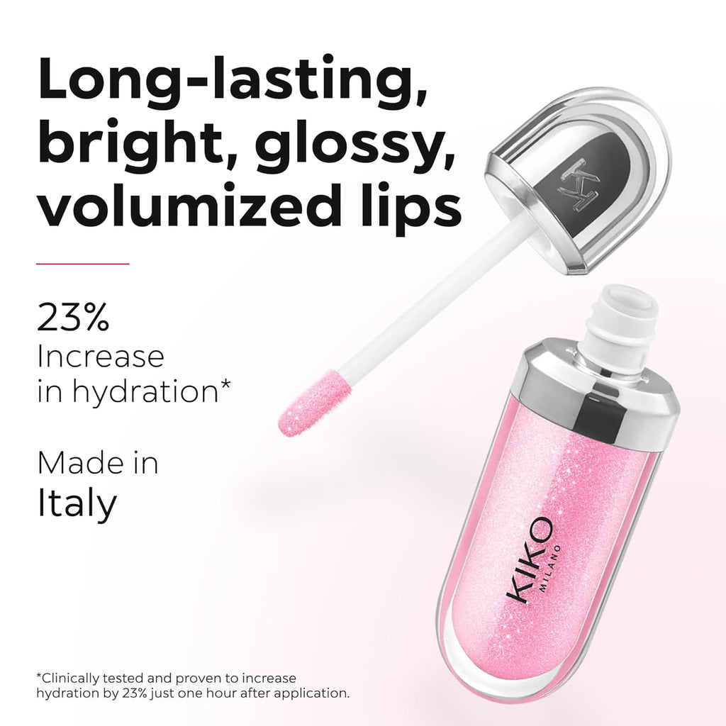 KIKO Milano 3D Hydra Lip Gloss - Ultimate High Shine & Hydration for Plump, Non-Sticky Lips!