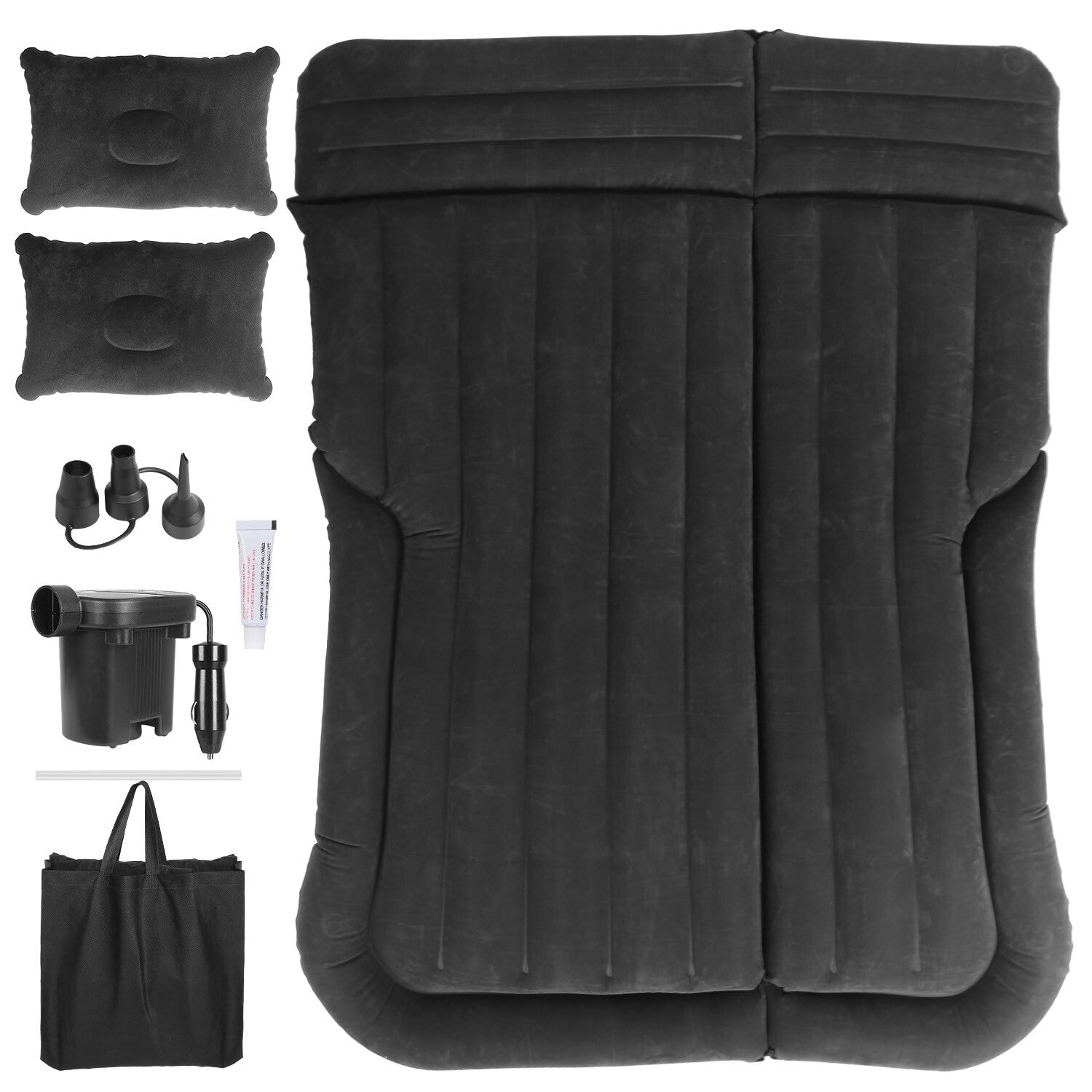 Inflatable Travel Car Mattress with Air Bed for Back Seat Comfort, Includes Two Pillows and Pump