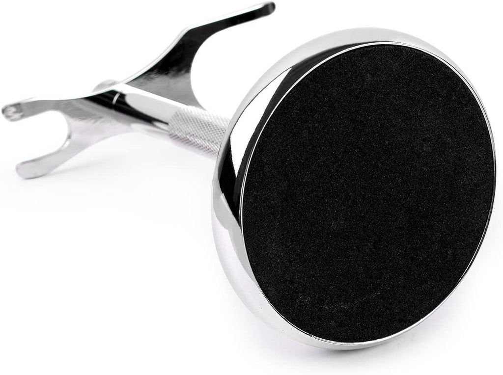 QSHAVE Deluxe Chrome Razor and Brush Stand Holder, Prolong the Life of Your Shaving Brush, 2 Prongs