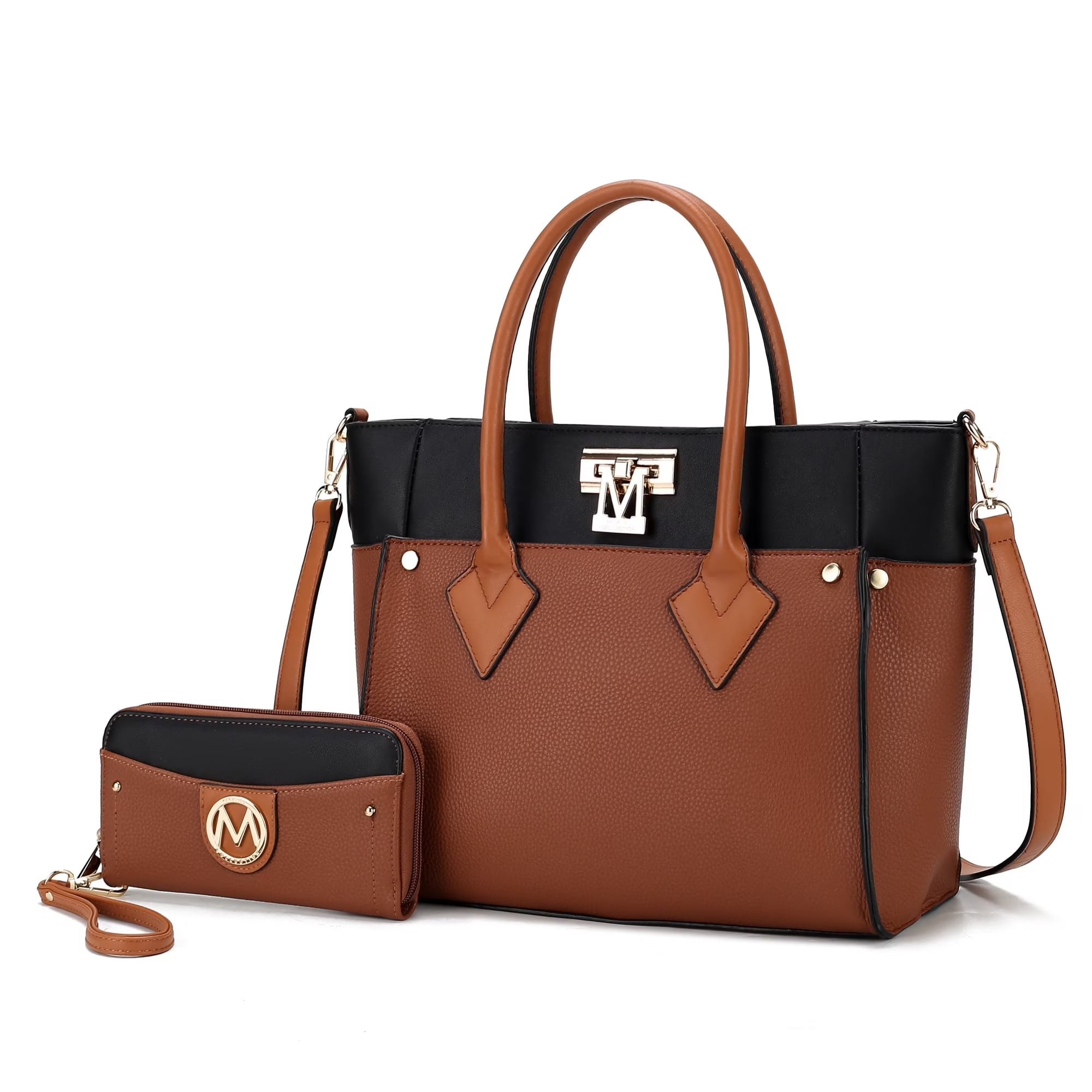 MKF Collection Brynlee Women'S Tote Bag & Wristlet Wallet, Crossbody Purse Handbag 2 Pcs by Mia K - Navy
