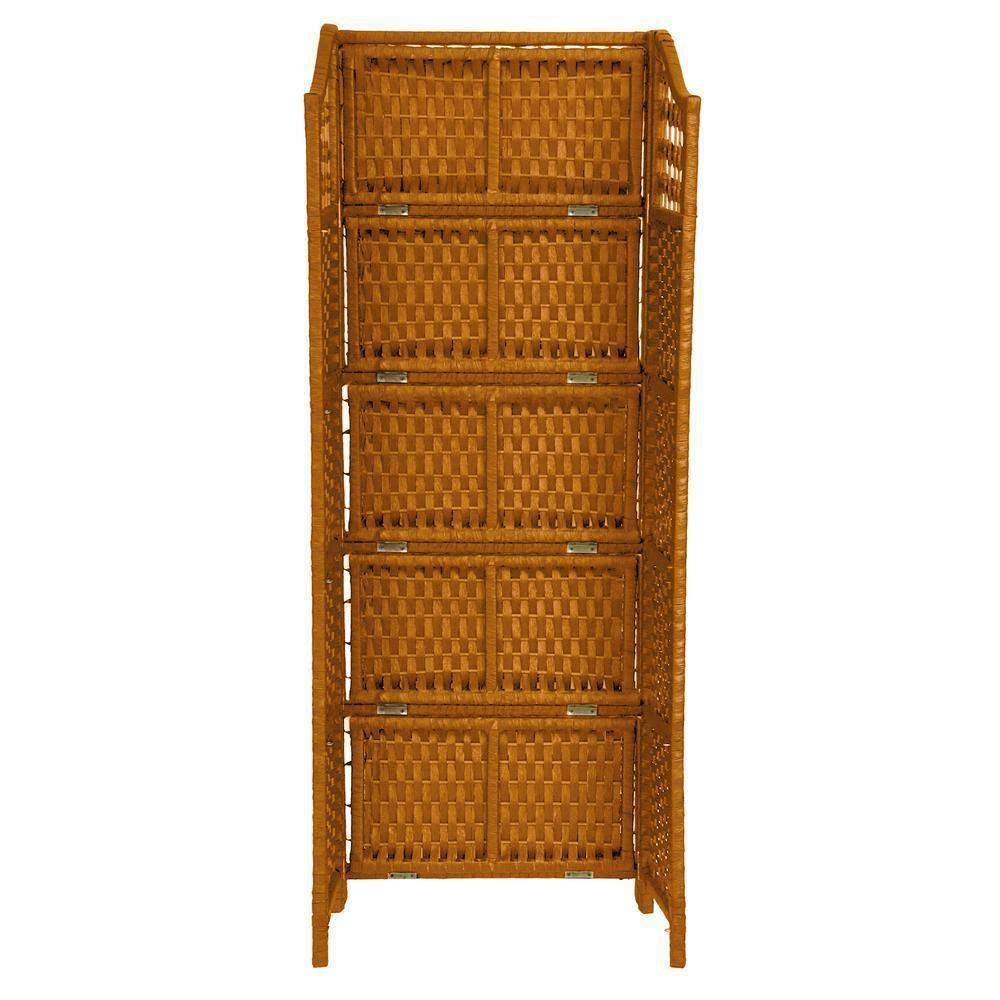 4-Shelf Honey Natural Fiber Shelving Trunk