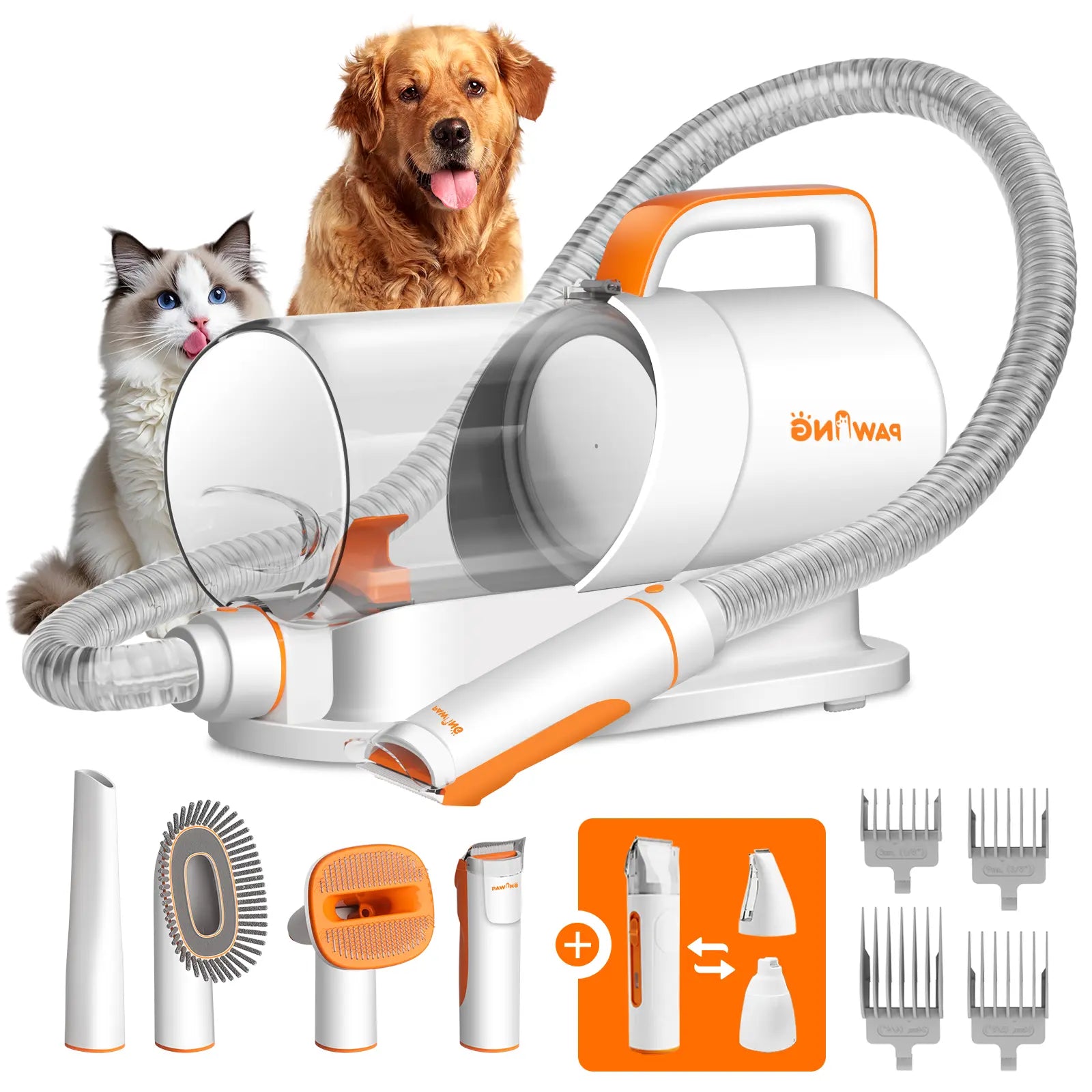 PAWING Professional Grooming Vacuum and 5-in-1 Pet Grooming Kit for Dogs and Cats